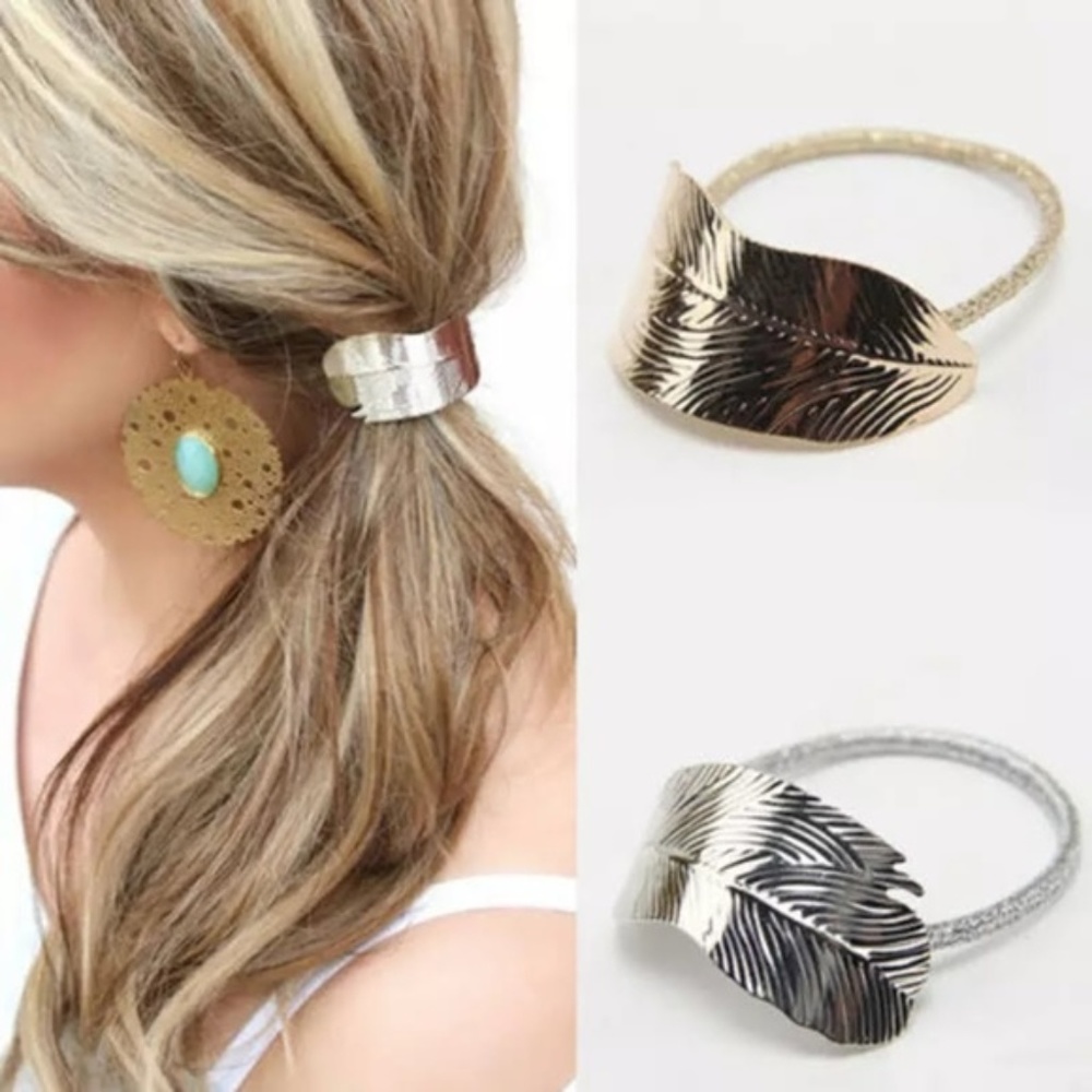5 for $25 Metal Feather Hair Tie